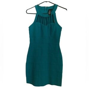 Trixxi Teal bodycon dress size 9 juniors NWT